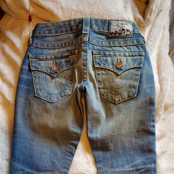 True Religion Women's Vintage Billy Gold Jeans NWT - Picture 5 of 8